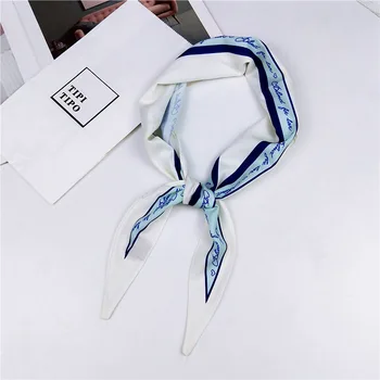 

New Dot Triangle Scarf Women Kerchief Small Headband Scarves 33*85cm Fashion Female Neckerchief Bag Wrist Ribbon Ladies Shawl