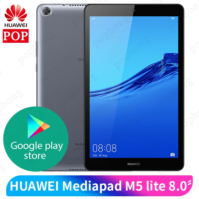 HUAWEI Mediapad M5 lite, 8,0 дюймов, планшетный ПК kiririn 710, четыре ядра, Android 9,0, GPU Turbo, 5100 мАч, батарея, Поддержка Google play