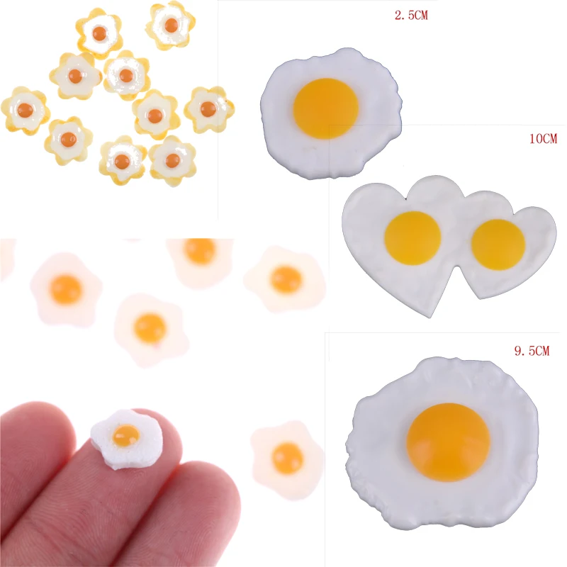 

1:12 White Egg Flatback Cabochons Dollhouse Miniature Food DIY Scrapbooking 1/10PCS Kitchen Toys egg food Diy Resin Fried Egg