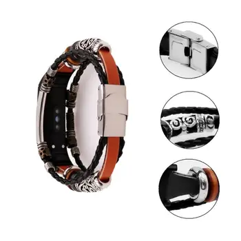 

Retro Woven Beads Wrist Strap Metal Buckle Watchband for Huawei Honor Band 5/4