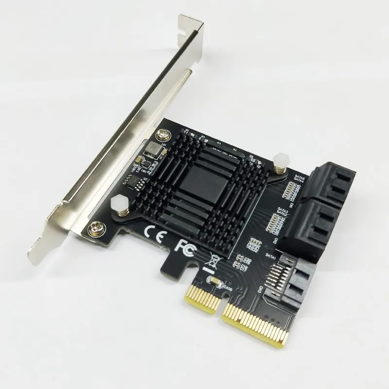 

H1111Z Add On Cards PCIE SATA Controller PCI-E SATA Hub/Card PCIE to SATA 3.0 Card 5-Ports SATA3 SSD PCI Express X4 Gen3 Adapter