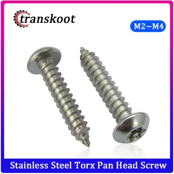 

10Pcs M2 M2.5 M3 M4 304 Stainless Steel Torx Pan Head Screw Six-Lobe Round Head Machine self-tapping screw Security Screws