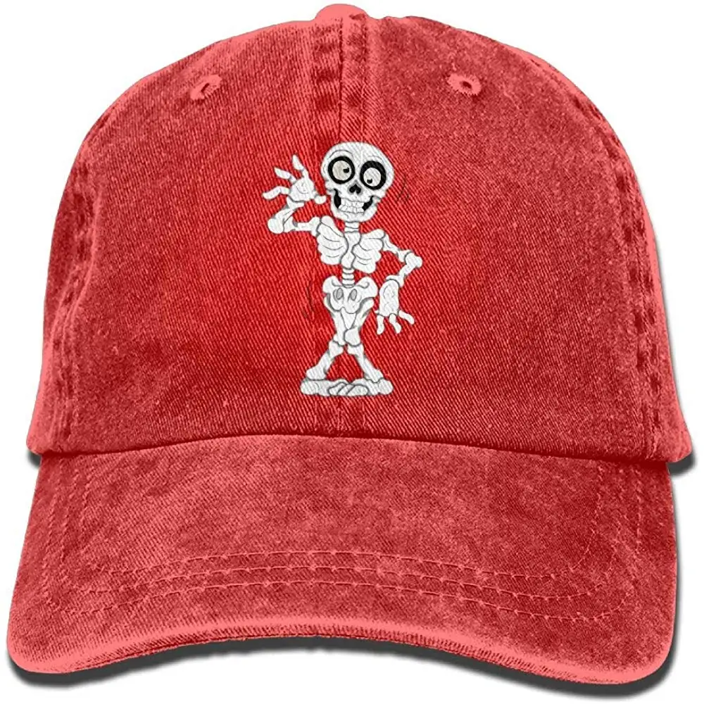На Хэллоуин наволочки со скелетом для взрослых, сделанные из джинсовой и спорта на открытом воздухе шляпа Регулируемый Бейсбол Кепки