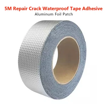 

5M Outdoor Repair Crack Reinforced Waterproof Tape High Strength Leak Proof Home Renovation Tools Aluminum Foil Patch Adhesive