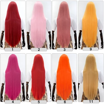 

DIANQI 24 color anime wig hair cosplay wig with bangs can trim bangs long straight synthetic wig can be used for parties