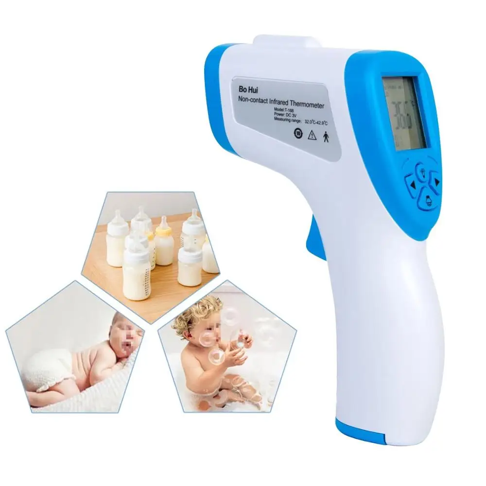 

Infrared Thermometer Digital Forehead Ear Thermometer Body and Object Temperature Meter with Fever Alarm and Memory Function Ide