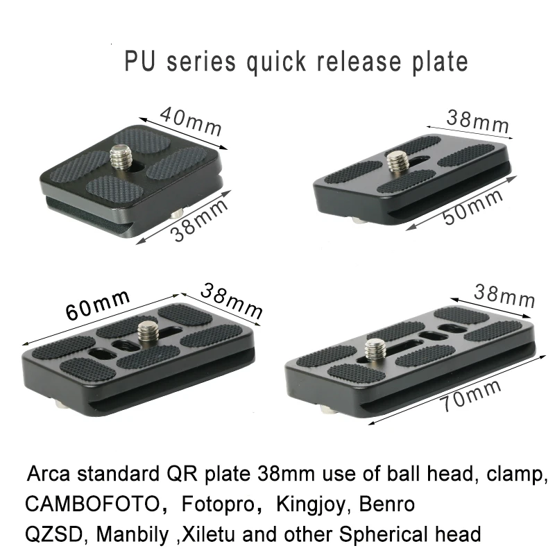 GloryStar Quick release PU40 PU50 PU60 PU70 алюминиевая камера QR пластина 38 мм Быстрая Монтажная пластина для штатива с шаровой головкой