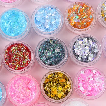 1PC Glitter Glam Liquid Sequins Gel Skin Sparkle Eye Hair Body Face Shimmer Gel Flash Heart Loose Glitter Eyeshadow Cream DIY 5 1PC Glitter Glam Liquid Sequins Gel Skin Sparkle Eye Hair Body Face Shimmer Gel Flash
