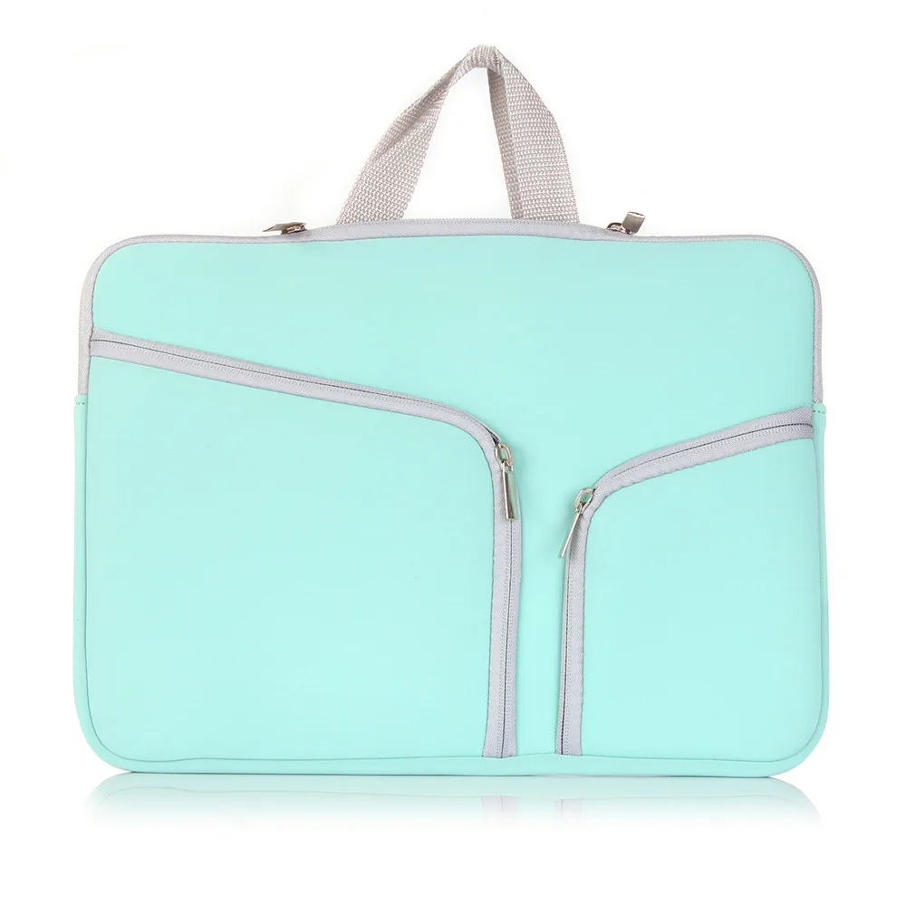 15 13 12 11 дюймов универсальные сумки для ноутбуков пылезащитные портативные портфели для ноутбуков рукава для MacBook Xiaomi hp ASUS джинсовая сумка - Цвет: Light green