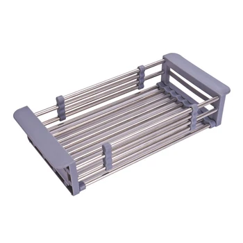 

Stainless Steel Expandable Sink Drainer Retractable Drain Sink Organizer Dish Drying Rack Rustproof Dish Drainer Kitchen Utensil