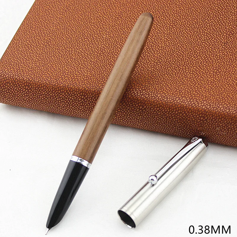 

Jinhao Wood Fountain Pen 0.38/0.5/0.8mm Iridium Vulpen Writing Pluma Feather Parallel Pen Office School Art Supplies Stylo