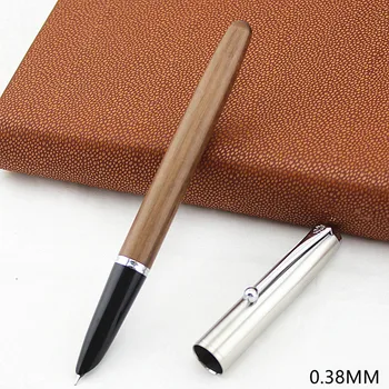 

Jinhao Wood Fountain Pen 0.38/0.5/0.8mm Iridium Vulpen Writing Pluma Feather Parallel Pen Office School Art Supplies Stylo