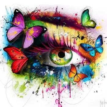

Full 5D Diy Daimond Painting Cross-stitch "Colorful Eyes&Butterflies" 3D Diamond Mosaic square Rhinestones Painting Embroidery