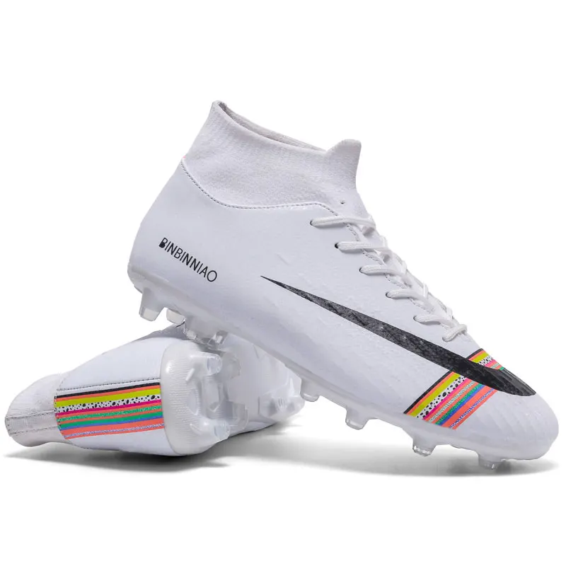 MWY/футбольная обувь для мужчин; футбольные бутсы; детские футбольные бутсы; водонепроницаемые спортивные кроссовки; обувь для футбола; zapatillas hombre - Цвет: White