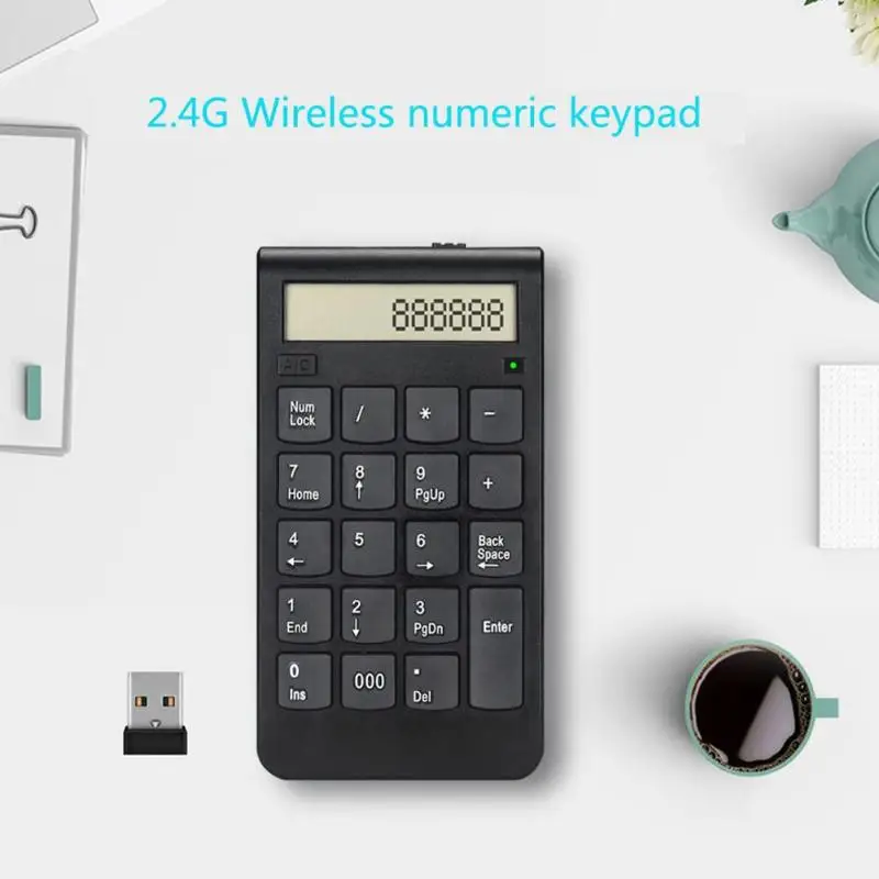 Мини цифровой дисплей перезаряжаемая цифровая клавиатура 2,4G Беспроводная мини цифровая клавиатура Numpad Водонепроницаемая клавиатура для ноутбука планшета