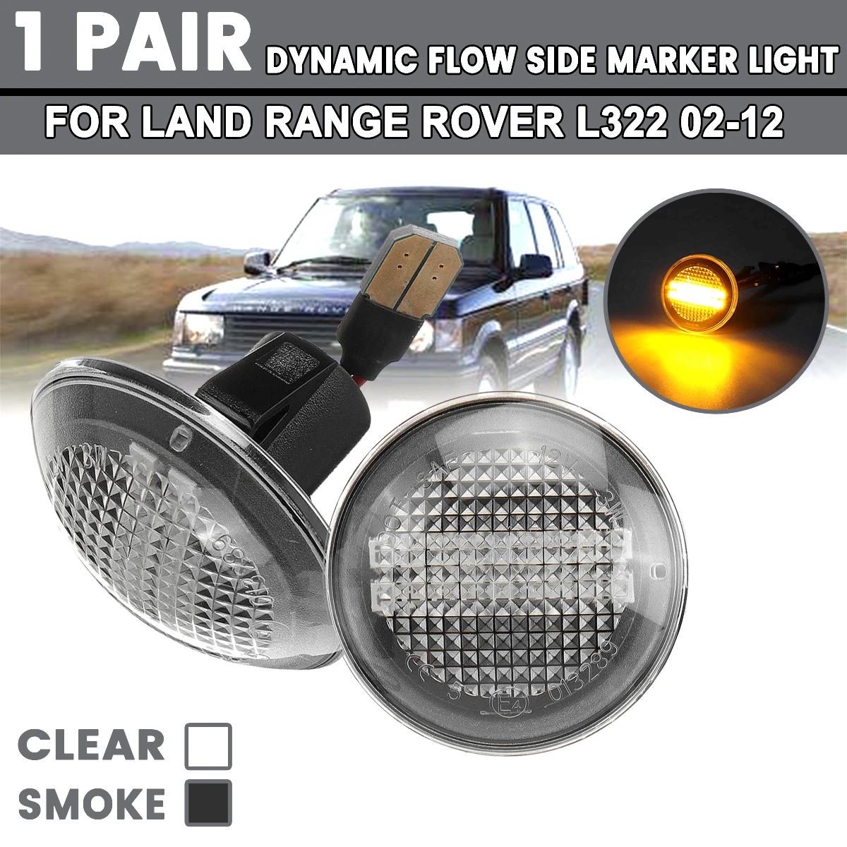 2 шт. для Land Range Rover L322 02-12 Динамический светодиодный боковой маркер плавный указатель поворота светильник крыло повторитель индикатор панель лампа
