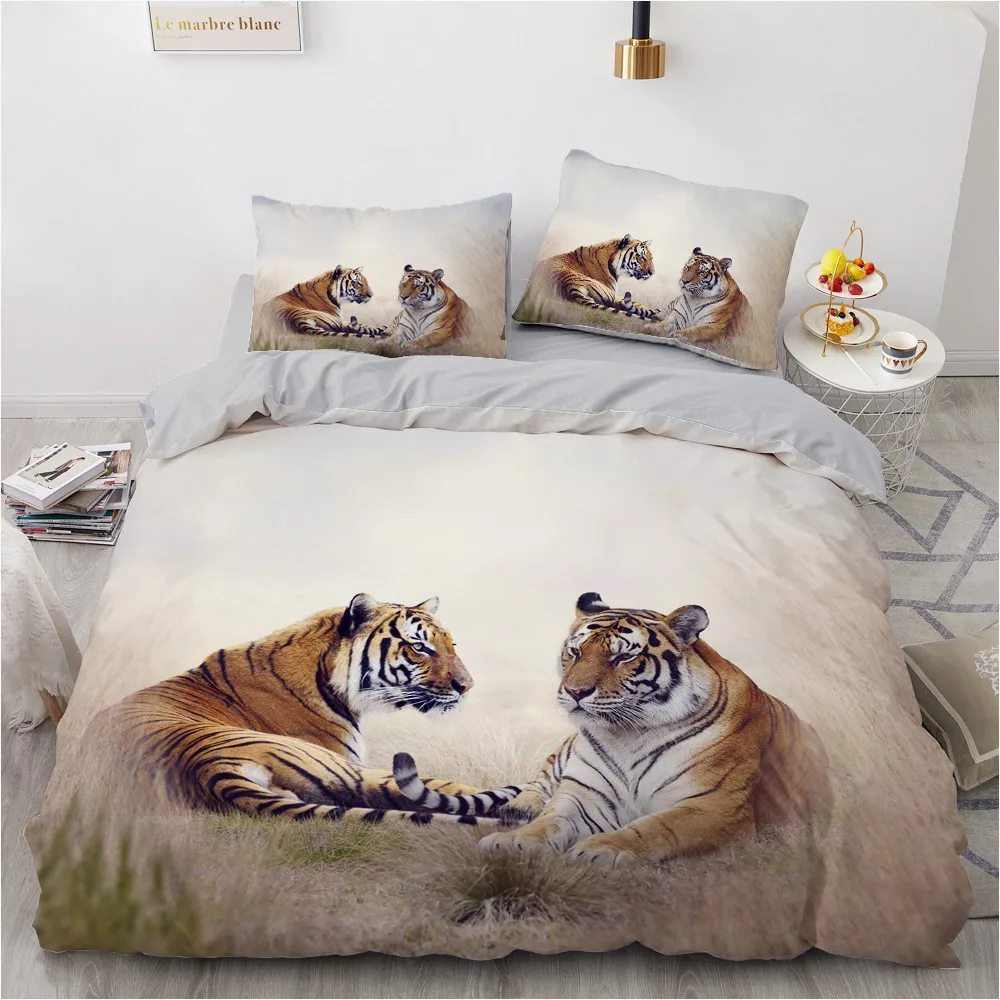 3D Bedding Sets Leopard Custom Duvet Quilt Cover Set Comforter Bed Linen Pillowcase King Queen Full Size 140*210 Home Texitle | Дом и сад