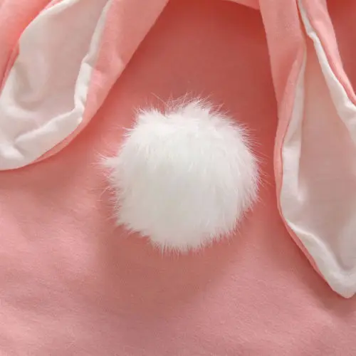 Pudcoco 0-24M Baby Hooded Rompers Infant Baby Kids Boys Girls Jumpsuit Rabbit 3D Ear Fur Ball Clothes One-Piece Outfit