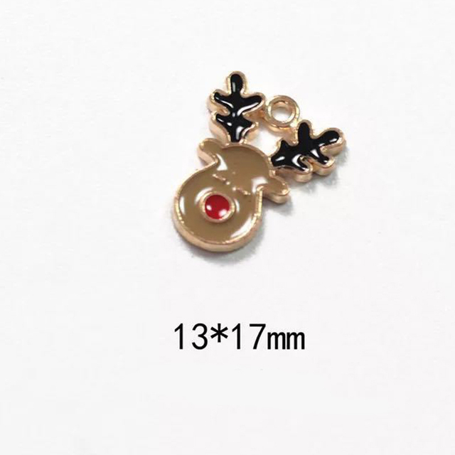 Christmas Mini Dripping Oil Enamel Charms Pendant for Jewelry Making Bracelets Earrings Pendant DIY Accessories