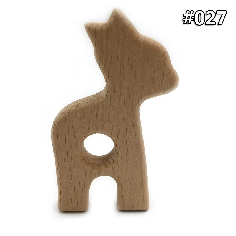 wood teether - 027 DIY мультфильм животных детское дерево Прорезыватель дерево кулон Прорезыватель пищевого качества материалы соска цепь 3C Сертификация игрушки для новорожденных - Цвет: wood teether - 027
