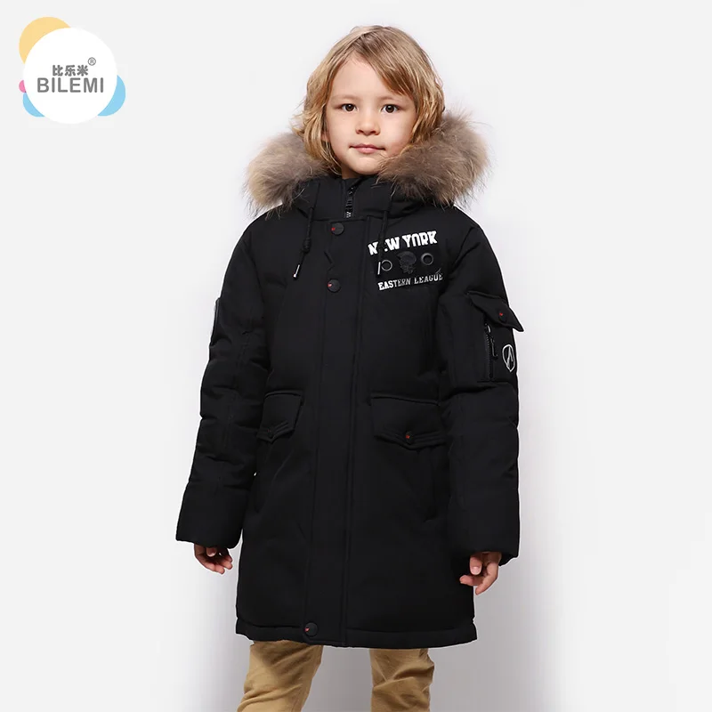 

Bilemi padded thick with fur hood heavyweight black heavy boys waterproof winter coat