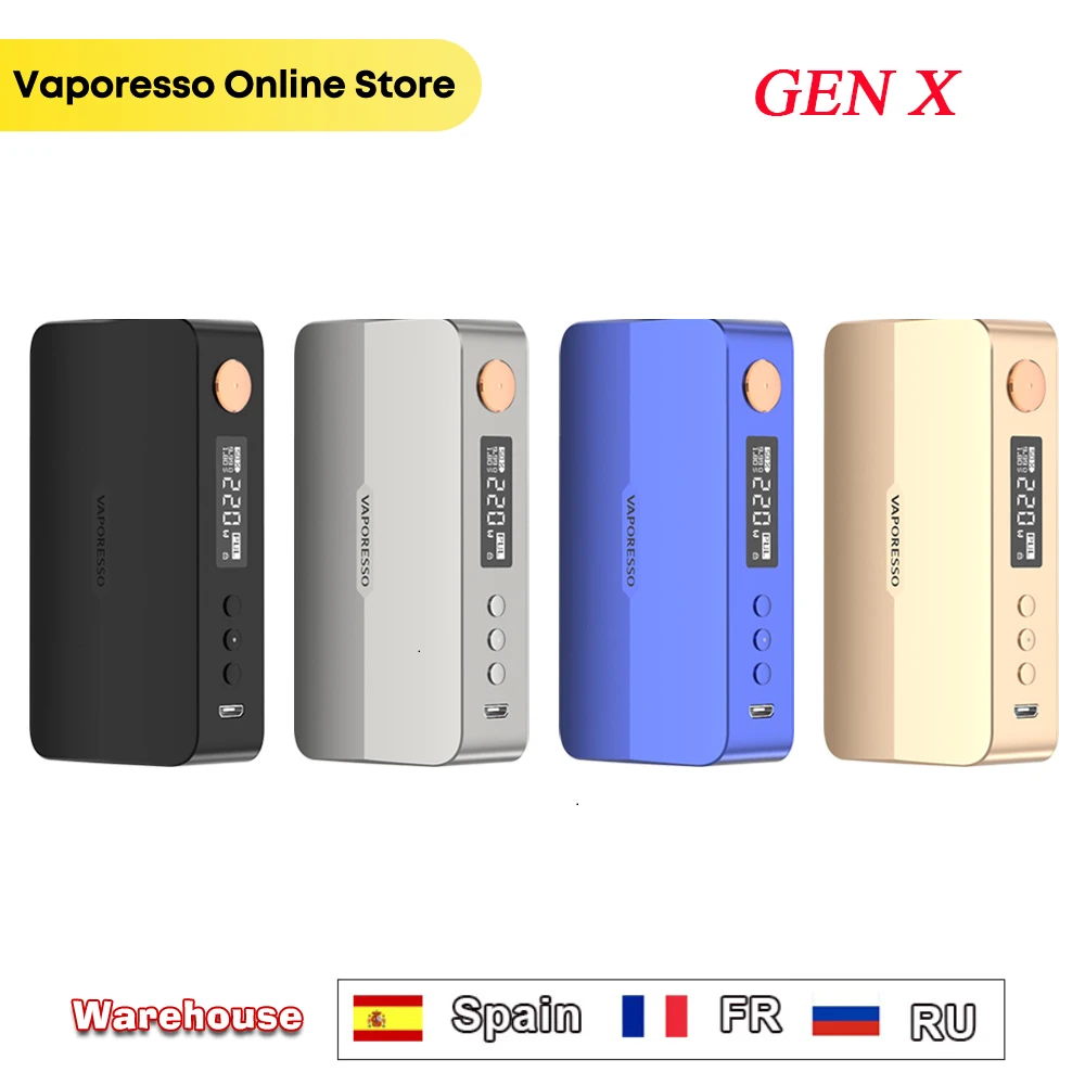 Новый оригинальный Vaporesso GEN X 220W TC бокс мод и интеллектуальный чип Axon & Max Выход 5A