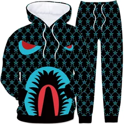 Sweat à capuche et pantalon pour homme, ensemble imprimé, sweat + pantalon, survêtement, décontracté, offre spéciale, automne et hiver 