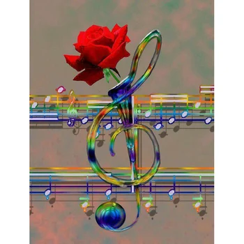 

New circular Stones Square Diamond Painting Red rose Diamond Embroidery sale Mosaic Patterns bead Cross Stitch Note wall sticker