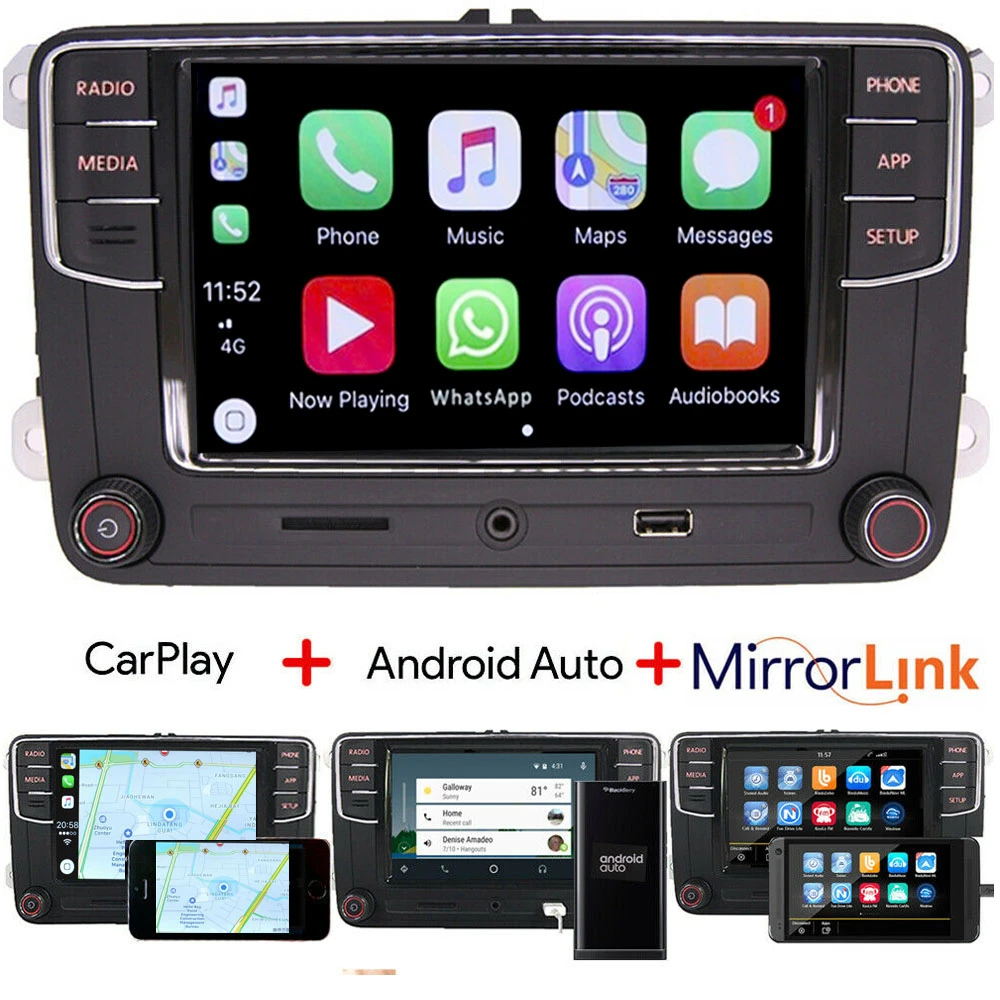 カーオーディオラジオ Rcd330 Android の自動 Carplay Mirrorlink Bluetooth Ops Rvc Aux Usb フォルクスワーゲンゴルフパサートティグアン Touran ポロ 車 ラジオ Aliexpress