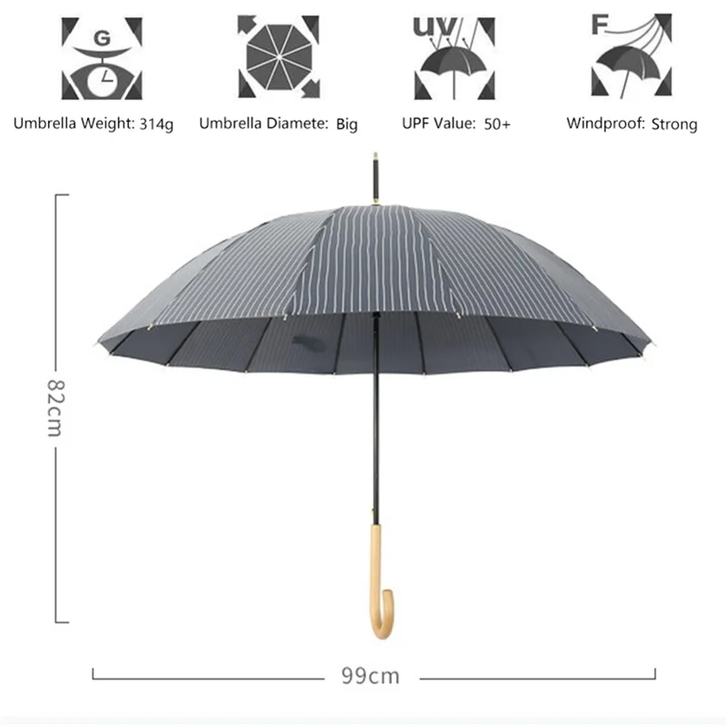 Only Jime Simple Straight Long Handle Umbrella Creative Solid Color Small Fresh Leather Handle Umbrella Retro Student Umbrella