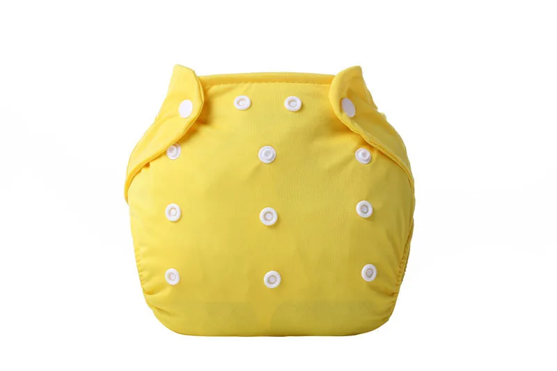 1 шт. Регулируемые Многоразовые тканевые подгузники для маленьких мальчиков и девочек, мягкие чехлы для новорожденных, моющиеся подгузники - Цвет: Цвет: желтый