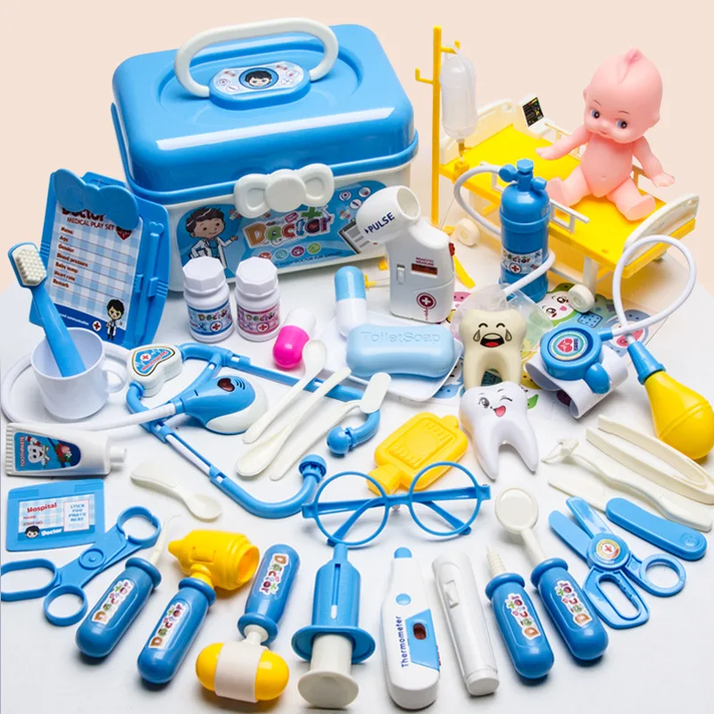 Bleu - Ensemble de jeu de dentiste pour enfants, jeu de Simulation de rôle  pour filles, outil médical pour mé