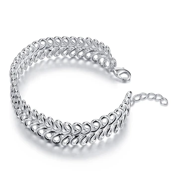 

Bohemia Authentic 100% 925 Sterling Silver Mesh Bangle & Bracelet for Women Luxury girl Jewelry women's clothing & accessories