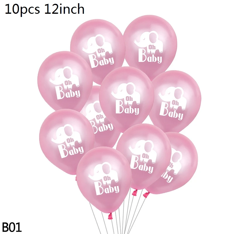 Воздушный шар в виде слона для маленьких девочек и мальчиков, вечерние украшения, детские игрушки Globo - Цвет: B01-10pc pink ohbaby