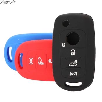 

jingyuqin 30pcs/lot Silicone Car Key Case Cover For Fiat 500X Toro Tipo Egea 3 Buttons Remote Holder Flip Folding Protector