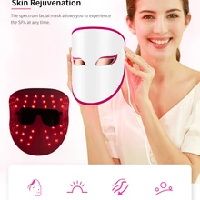 3 цвета светильник светодиодный маска для лица светильник терапия лампа для удаления омоложения кожи Отбеливание подтяжка кожи против акне и морщин инструмент