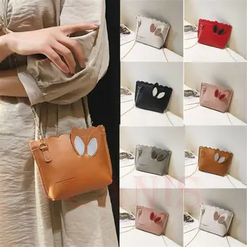 

Cute girl chain rabbit ears Mini pocket phone bag Female PU leather single messenger bag handbag fashion