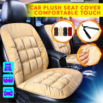 

Car Front Seat Cover Plush 2Pcs 4 Color Universal Fabric Black Fur Interior Accessories Cushion Styling Winter Pad Seat Cover