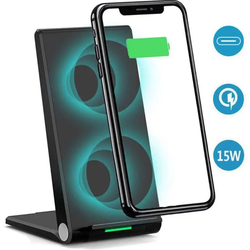 

QI A10 vertical mobile phone desktop wireless charger vertical folding fast charge FOR: iphone Samsung Huawei xiaomi VIVO OPPO