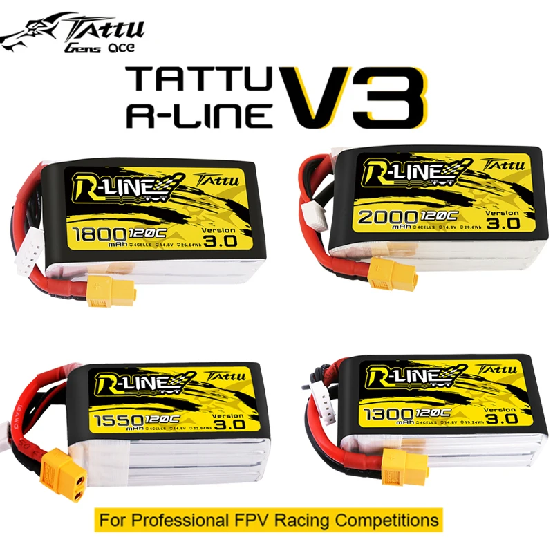 Квадрокоптер Tattu R line Rline V3 3 0 120C 1050/1300/1550/1800/2000 мАч с ремешком для батареи Lipo