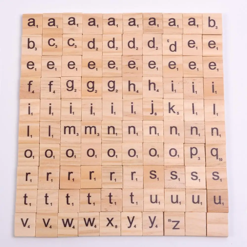 Wooden Letter and Puzzle Alphabet Decor 100Pcs Wood Tiles Letter Craft for Home Event Wedding Party DIY Christmas Ornaments Digital Puzzle