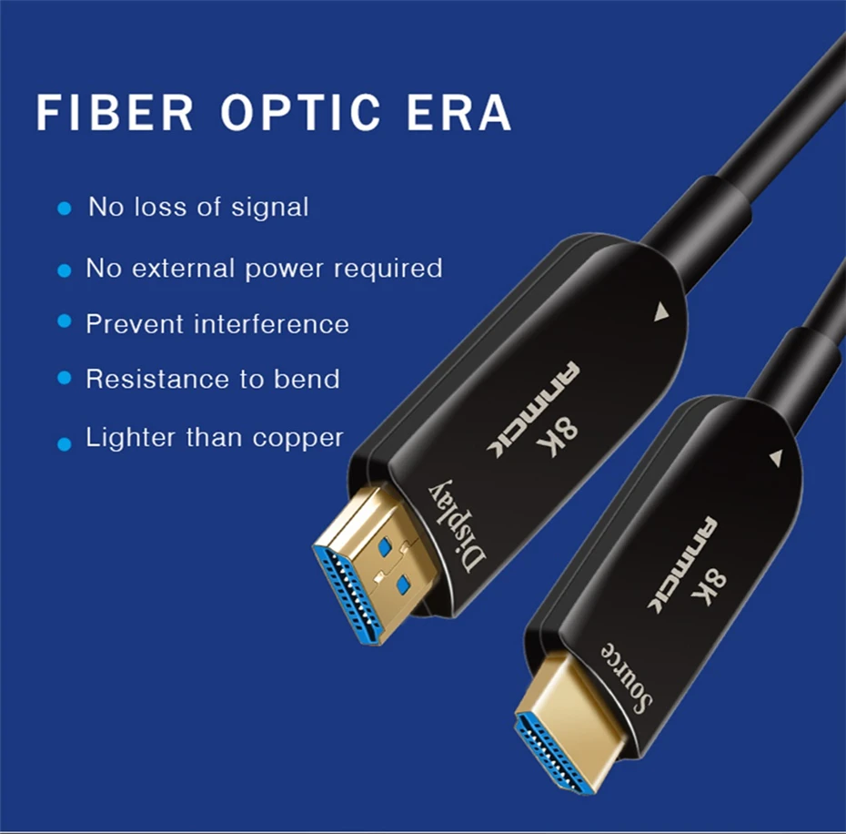 HDMI кабель 2,1 2,0 волоконно-оптический кабель 4 к 60 Гц 8 к 120 Гц ARC HDR 48 Гбит/с 10 м 30 м 50 м 100 м HDMI папа-папа шнур 4:4:4 для монитора