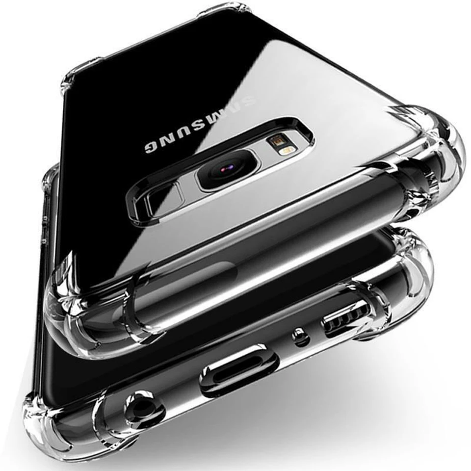 

Ultrathin Shockproof Soft TPU Silicone Clear Cases Phone Cover Coque Fundas for Samsung Galaxy S5 S6 S7 Edge S8 S9 Plus Note 8 9