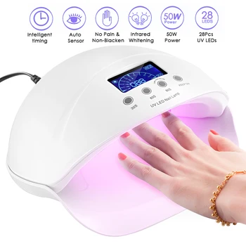 

50W UV LED Nail Dryer Lamp with 3 Timer Setting for Nail Curing Nails Gels Manicure Machin Nails Nail Polish US Plug Art Tools
