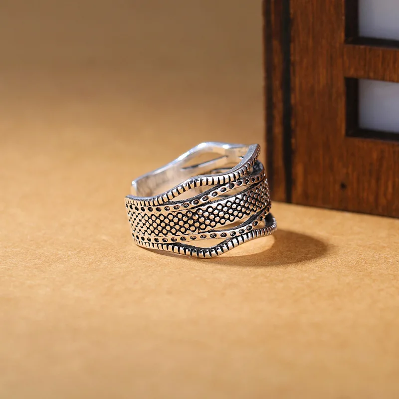 925 пробы ювелирные изделия из серебра, модное винтажное волнистое кольцо для женщин, тайское серебрянное кольцо, аксессуары