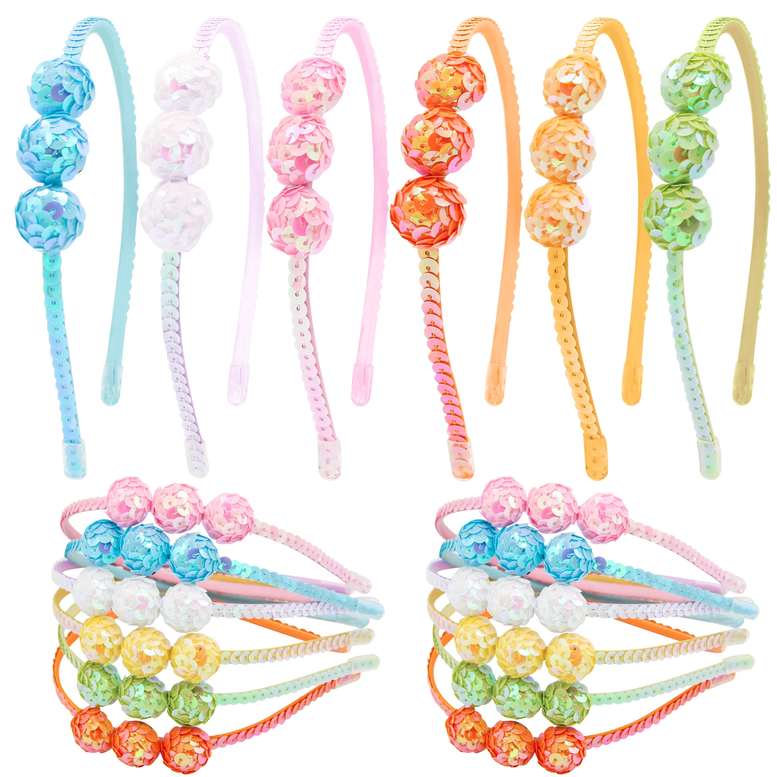 small hair clips Candygirl Glitter Headbands for Girls Cute Sparkly Hair Hoops Different Colors Sequin Cartoon Star Hair Bands Accessories white hair clips