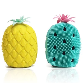 

Silicon Body Shower Brush Loofah-like Bathing Brush With Sponge Extremely Suitable For Sensitive Skin And Baby