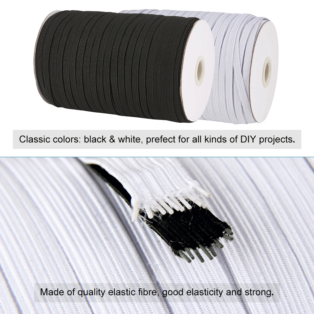 5/6/8/10/12mm 1 Roll Heavy Stretch Knit Flat Elastic Rope Cord DIY Masks Accessories Sewing Material Handmad Masks Ear Tie Rope