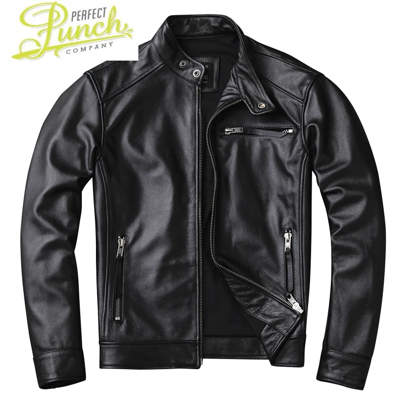 

Leather Mens Jacket Cowhide Real Genuine Leather Jacket Men Clothes Biker Motorcycle Leather Coat deri ceket KJ4114