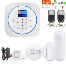 Yobang Secur Tuya приложение управление беспроводной Wi-Fi GSM SMS домашняя охранная сигнализация датчик Пожарной Сигнализации Русский Французский Испанский